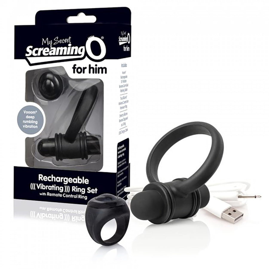 My Secret Screaming O Remote Control Vibrating Ring Set for him Rechargeable